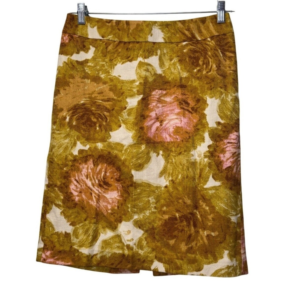 Talbots Floral Print Cotton Pencil Skirt Womens Sz 10‎ Career Wear